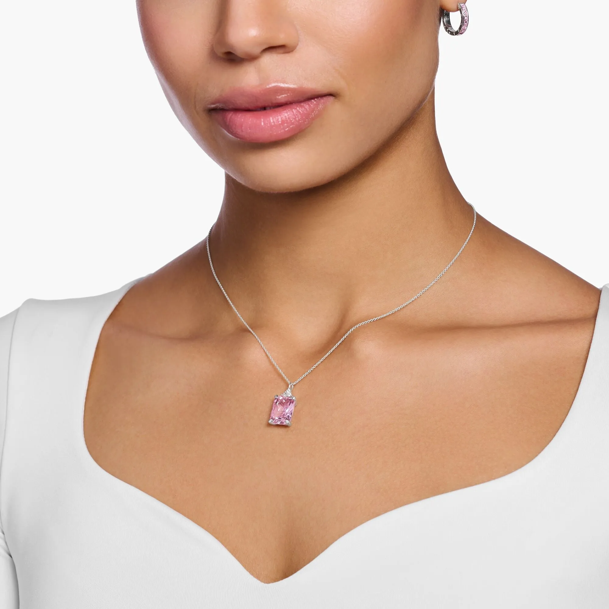 Thomas Sabo Jewellery Thomas Sabo Sterling Silver Pink Stones Necklace