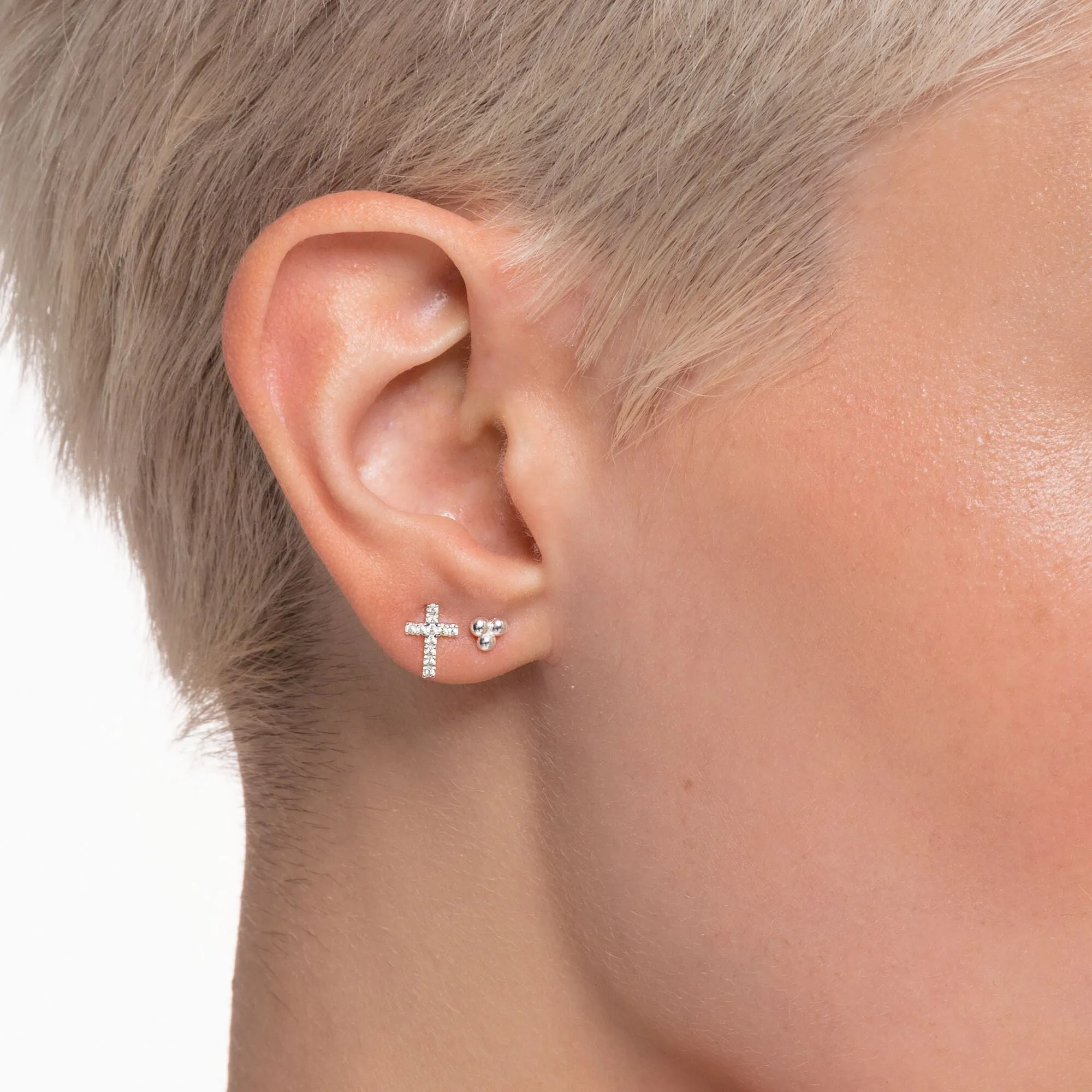 Thomas Sabo Jewellery Thomas Sabo Sterling Silver Single Cross Stud Earrings