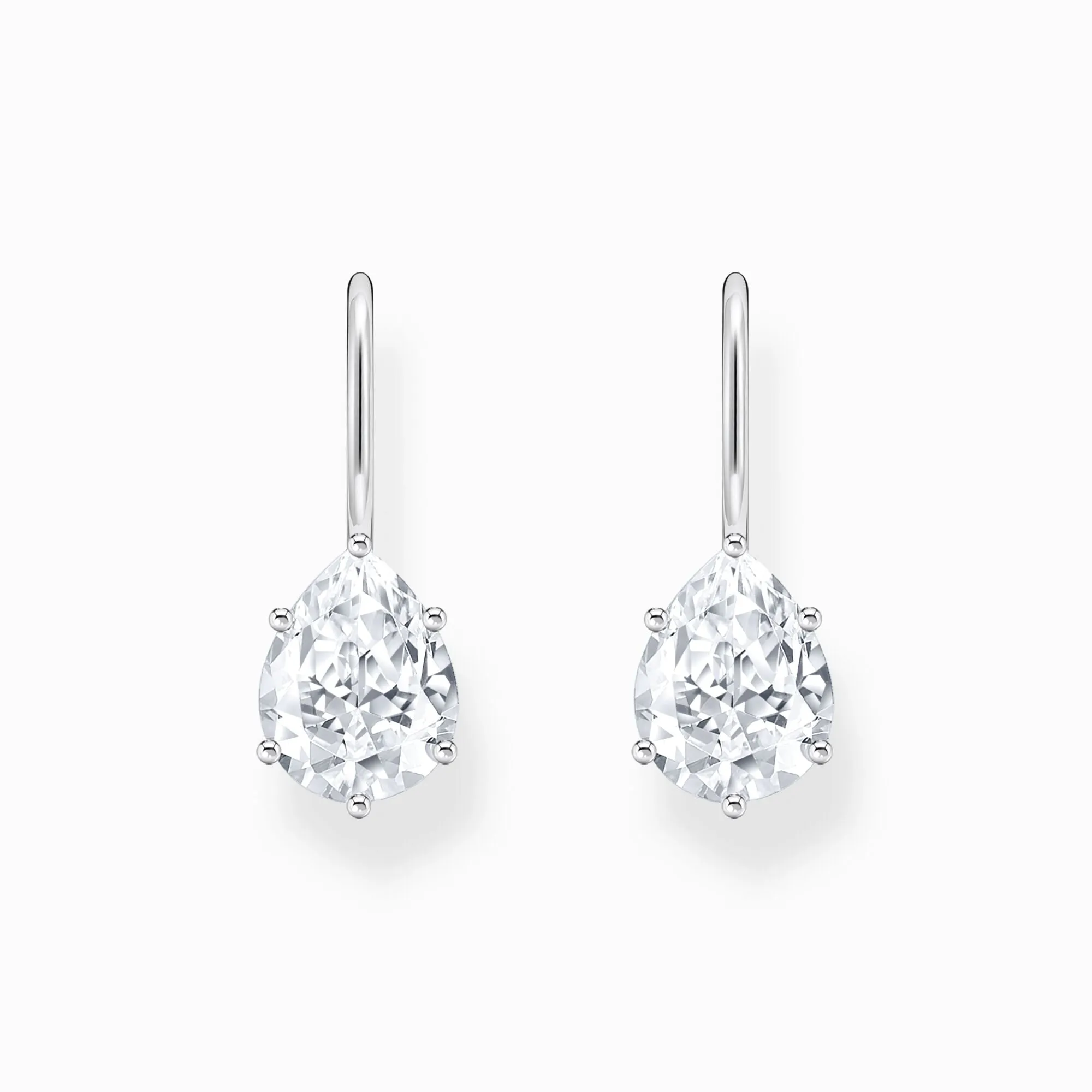 Thomas Sabo Jewellery Thomas Sabo Sterling Silver Teardrop White Zirconia Earrings