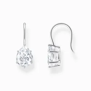 Thomas Sabo Jewellery Thomas Sabo Sterling Silver Teardrop White Zirconia Earrings