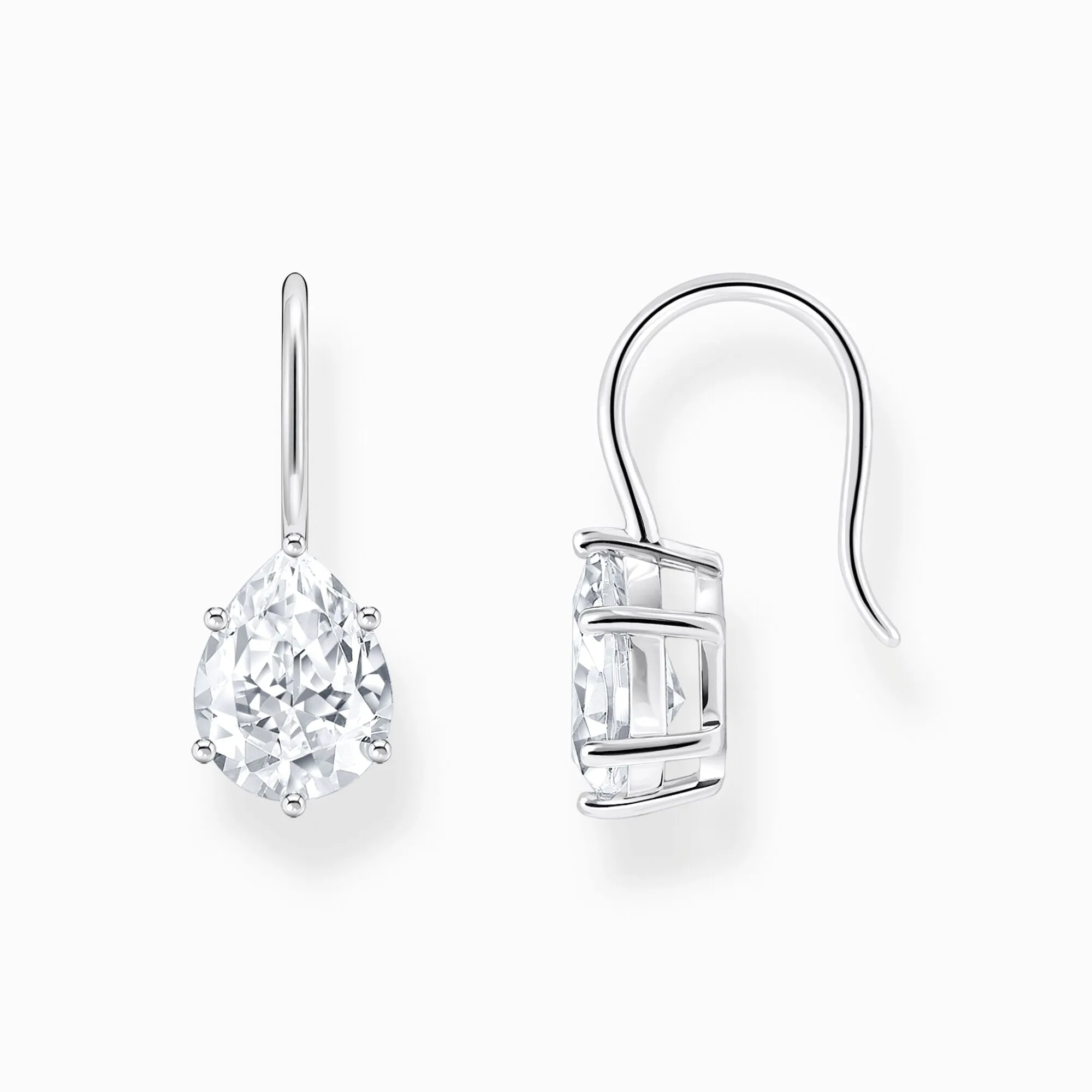 Thomas Sabo Jewellery Thomas Sabo Sterling Silver Teardrop White Zirconia Earrings