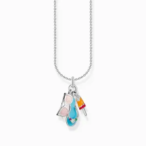 Thomas Sabo Jewellery Thomas Sabo Sterling Silver Triple Enamel Charm Necklace