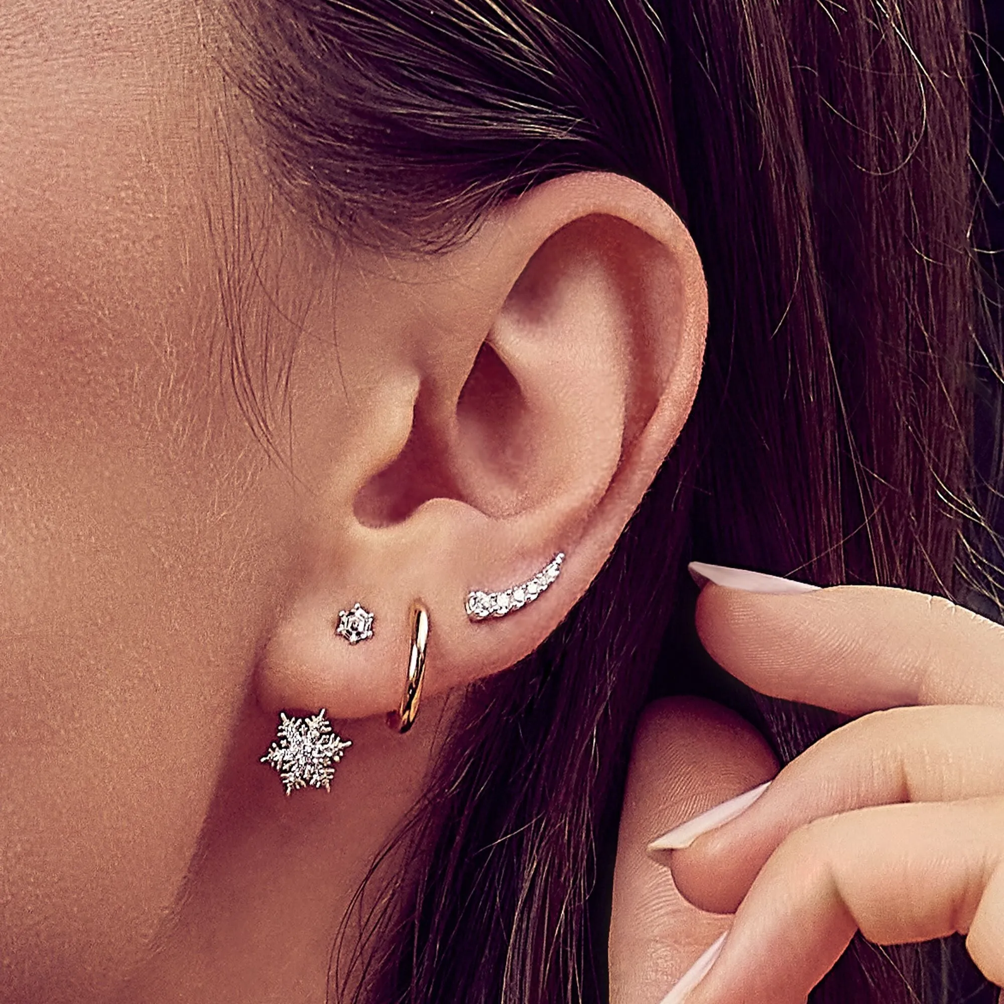 Thomas Sabo Jewellery Thomas Sabo Sterling Silver White Stone Climber Earrings