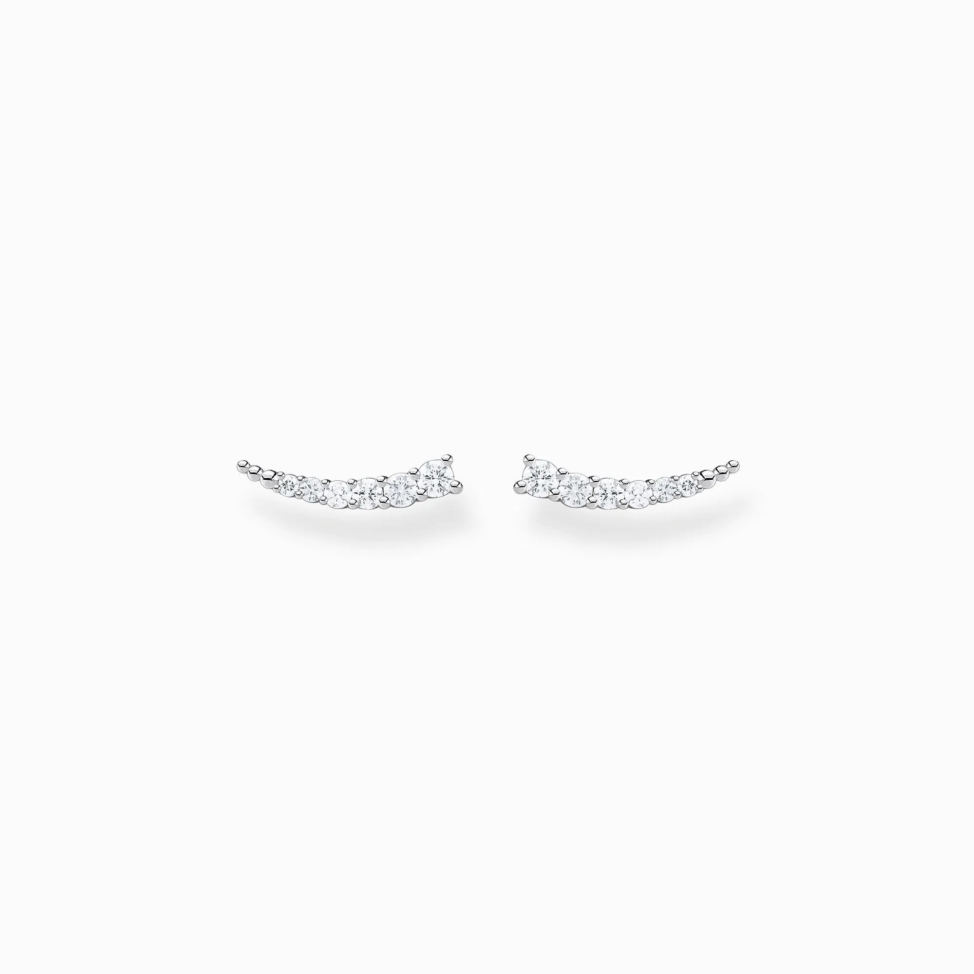 Thomas Sabo Jewellery Thomas Sabo Sterling Silver White Stone Climber Earrings