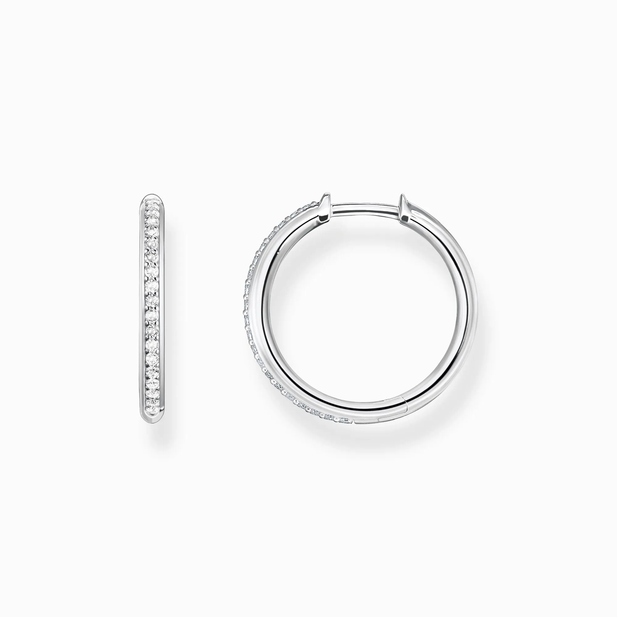 Thomas Sabo Jewellery Thomas Sabo Sterling Silver White Stone Hoop Earrings
