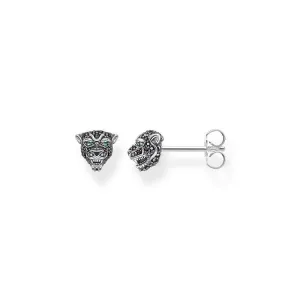 Thomas Sabo Jewellery Thomas Sabo Sterling Silver Wild Black Cat Stud Earrings