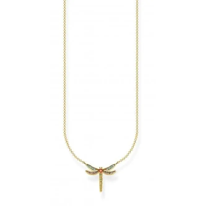 Thomas Sabo Paradise Gold Plated Dragonfly Necklace KE1837-974-7-L45v Thomas Sabo Necklaces