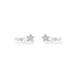 Thomas Sabo Silver Jewellery Sterling Silver Thomas Sabo Charm Club Zirconia Pave Ear Climbers