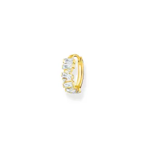 Thomas Sabo Silver Jewellery Thomas Sabo Gold Plated Sterling Silver Dancing CZ Single Hoop Earrings