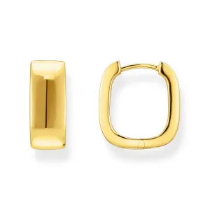 Thomas Sabo Silver Jewellery Thomas Sabo Gold Plated Sterling Silver Essential Angular 16mm Hoop Earrings