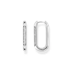 Thomas Sabo Silver Jewellery Thomas Sabo Heritage Sterling Silver Cubic Zirconia Anchor Hoop Earring
