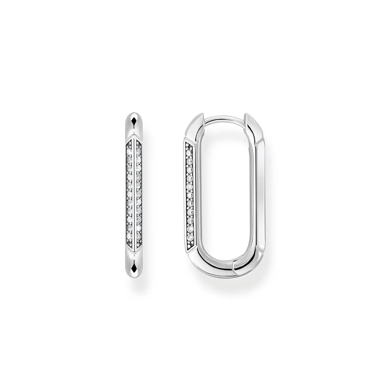 Thomas Sabo Silver Jewellery Thomas Sabo Heritage Sterling Silver Cubic Zirconia Anchor Hoop Earring