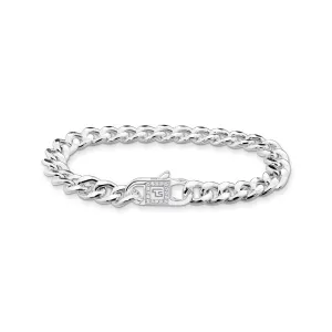 Thomas Sabo Silver Jewellery Thomas Sabo Heritage Sterling Silver CZ Curb 18cm Bracelet