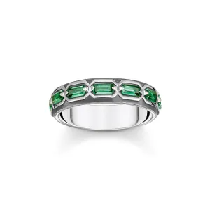 Thomas Sabo Silver Jewellery Thomas Sabo Sterling Silver Crocodile Rock Green Ring