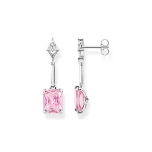 Thomas Sabo Silver Jewellery Thomas Sabo Sterling Silver Heritage Pink Cubic Zirconia Drop Earrings