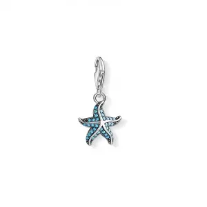 Thomas Sabo Sterling Silver Small Blue Starfish Charm 1521-667-17 Thomas Sabo Collectable Charms