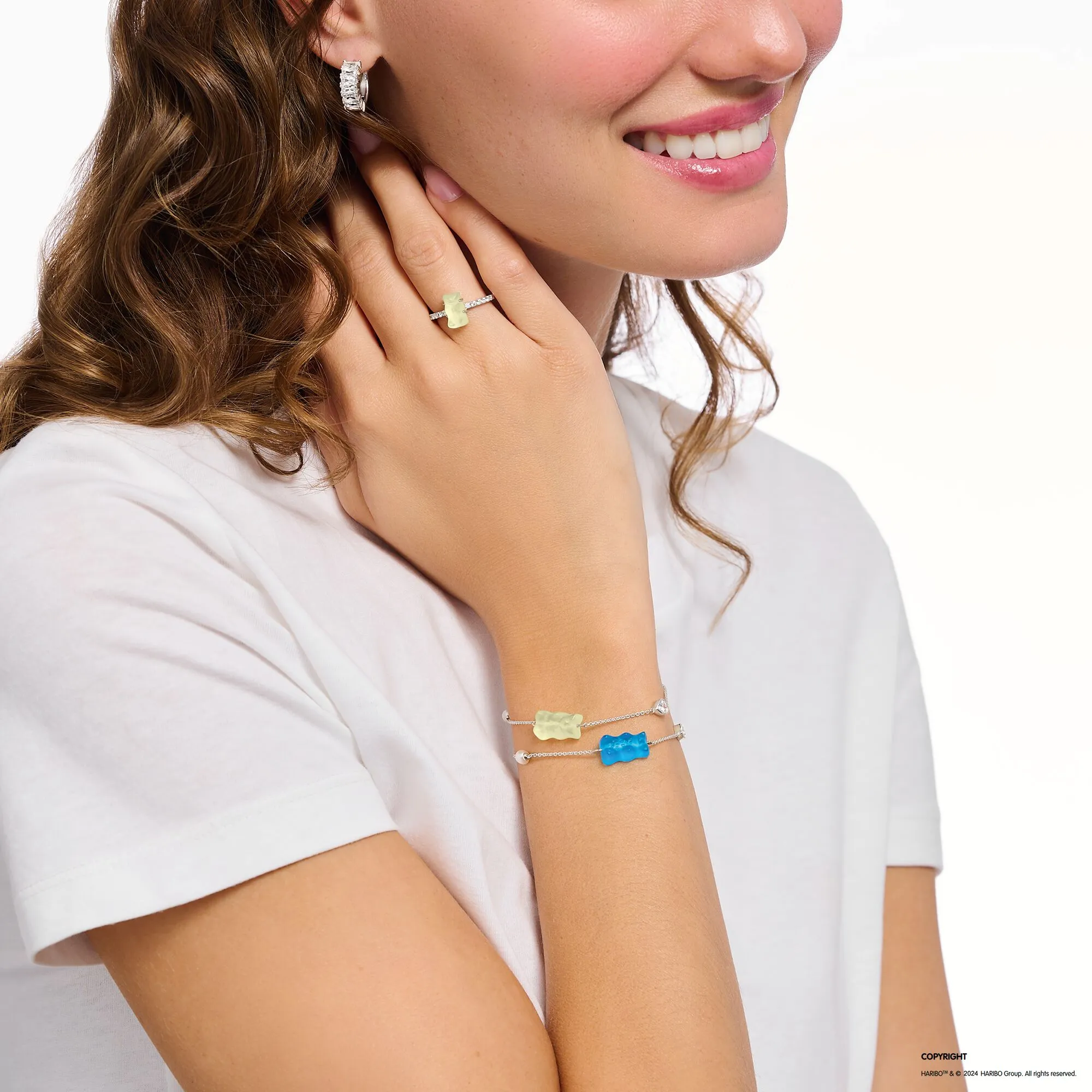Thomas Sabo Womens Bracelets Bracelet with blue goldbears, freshwater pearl & zirconia