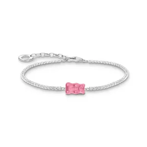 Thomas Sabo Womens Bracelets Bracelet with Pink Goldbear and Stones