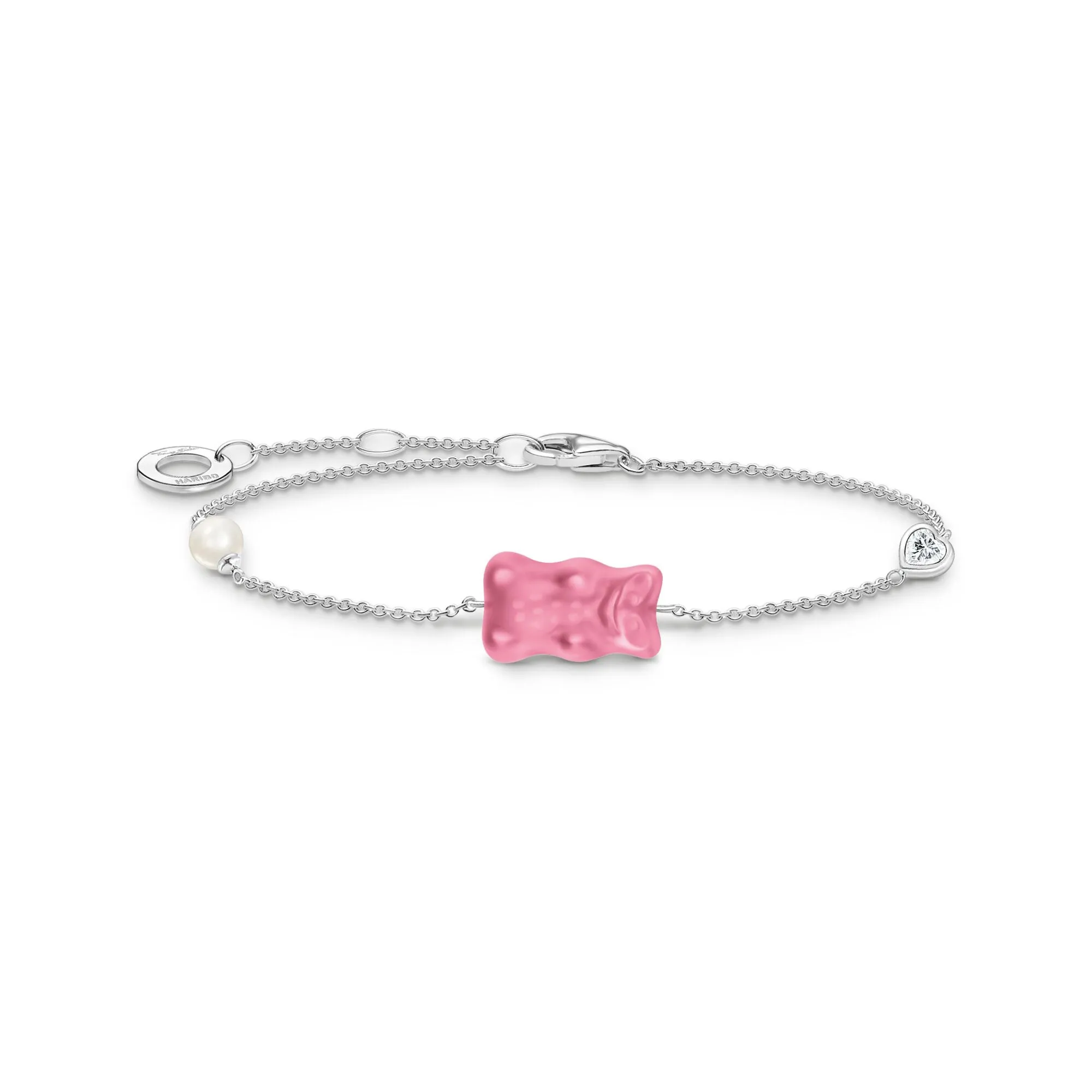 Thomas Sabo Womens Bracelets Bracelet with pink goldbear, freshwater pearl & zirconia