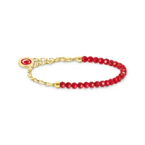 Thomas Sabo Womens Bracelets Member charm bracelet with red beads