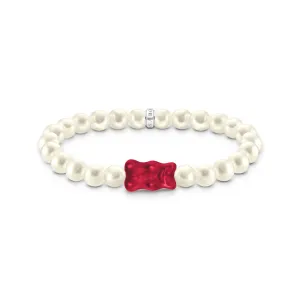 Thomas Sabo Womens Bracelets Pearl bracelet with red goldbears