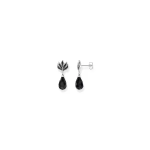 Thomas Sabo Womens Earrings Blackened ear studs with drop-shaped