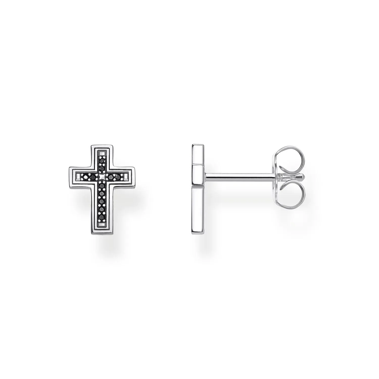Thomas Sabo Womens Earrings Ear Studs Cross Black