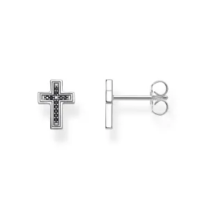 Thomas Sabo Womens Earrings Ear Studs Cross Black