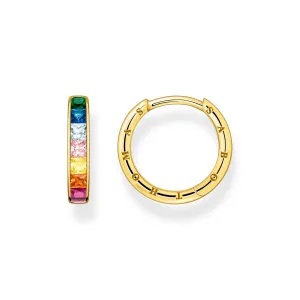 Thomas Sabo Womens Earrings Hoop earrings colourful stones pavé gold