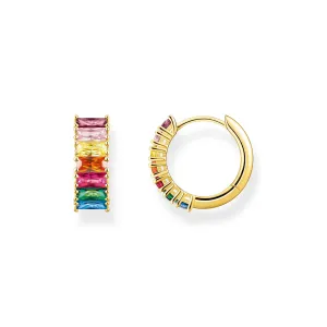 Thomas Sabo Womens Earrings Hoop earrings colourful stones pavé gold