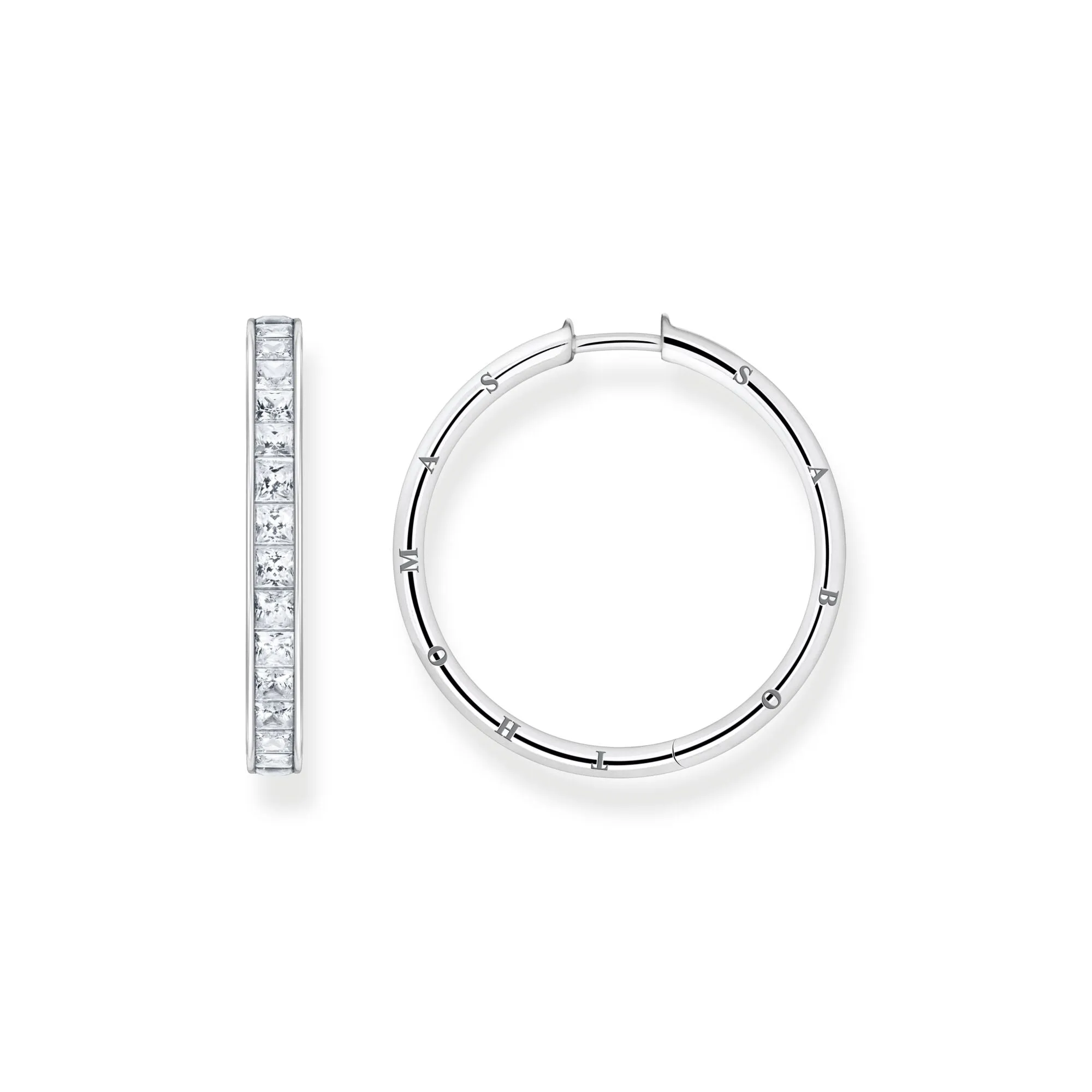 Thomas Sabo Womens Earrings Hoop earrings white stones pavé silver