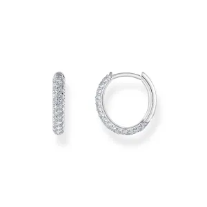 Thomas Sabo Womens Earrings Hoop earrings with white zirconia pavé