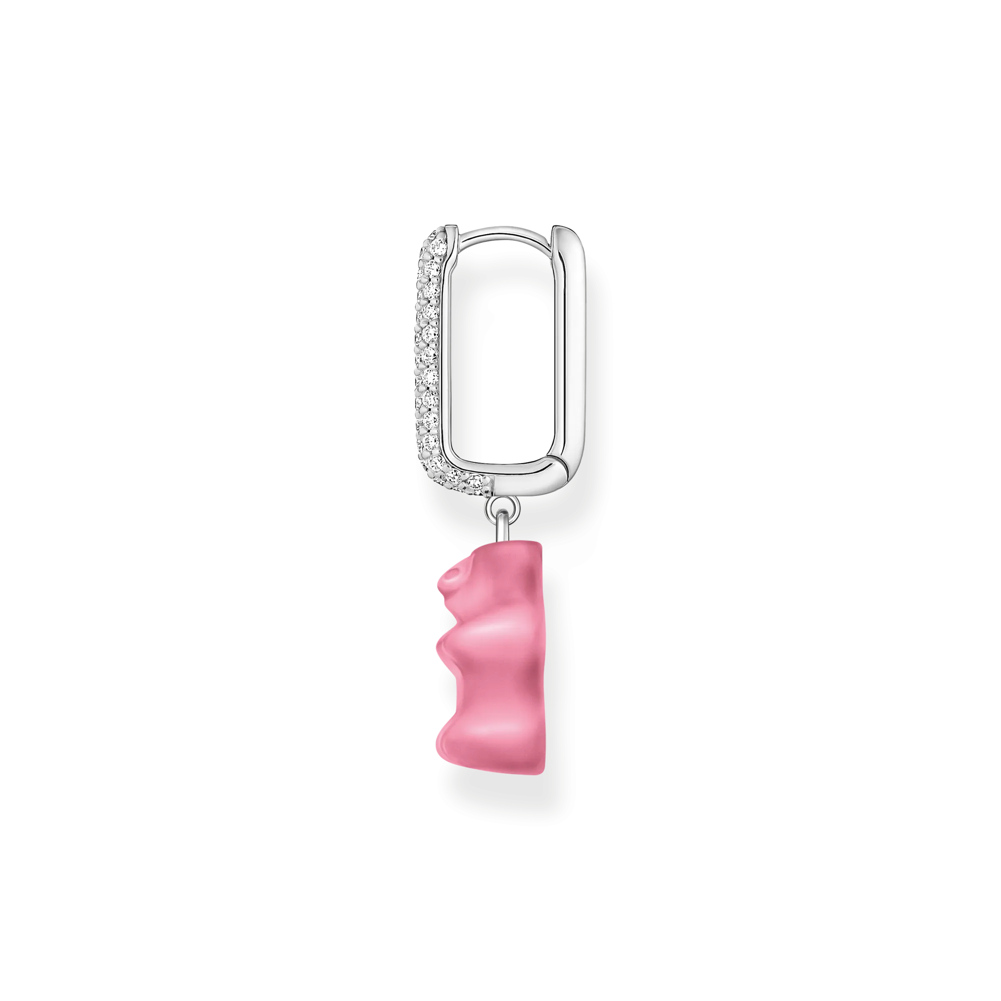 Thomas Sabo Womens Earrings Single hoop earring medium sized with pink goldbear