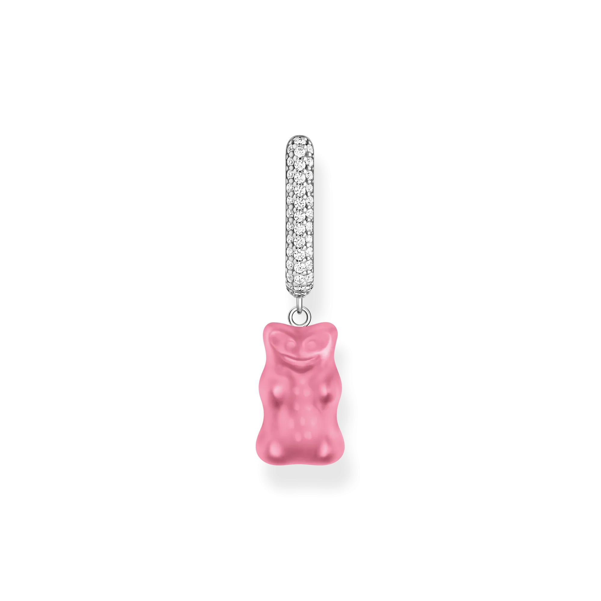 Thomas Sabo Womens Earrings Single hoop earring medium sized with pink goldbear