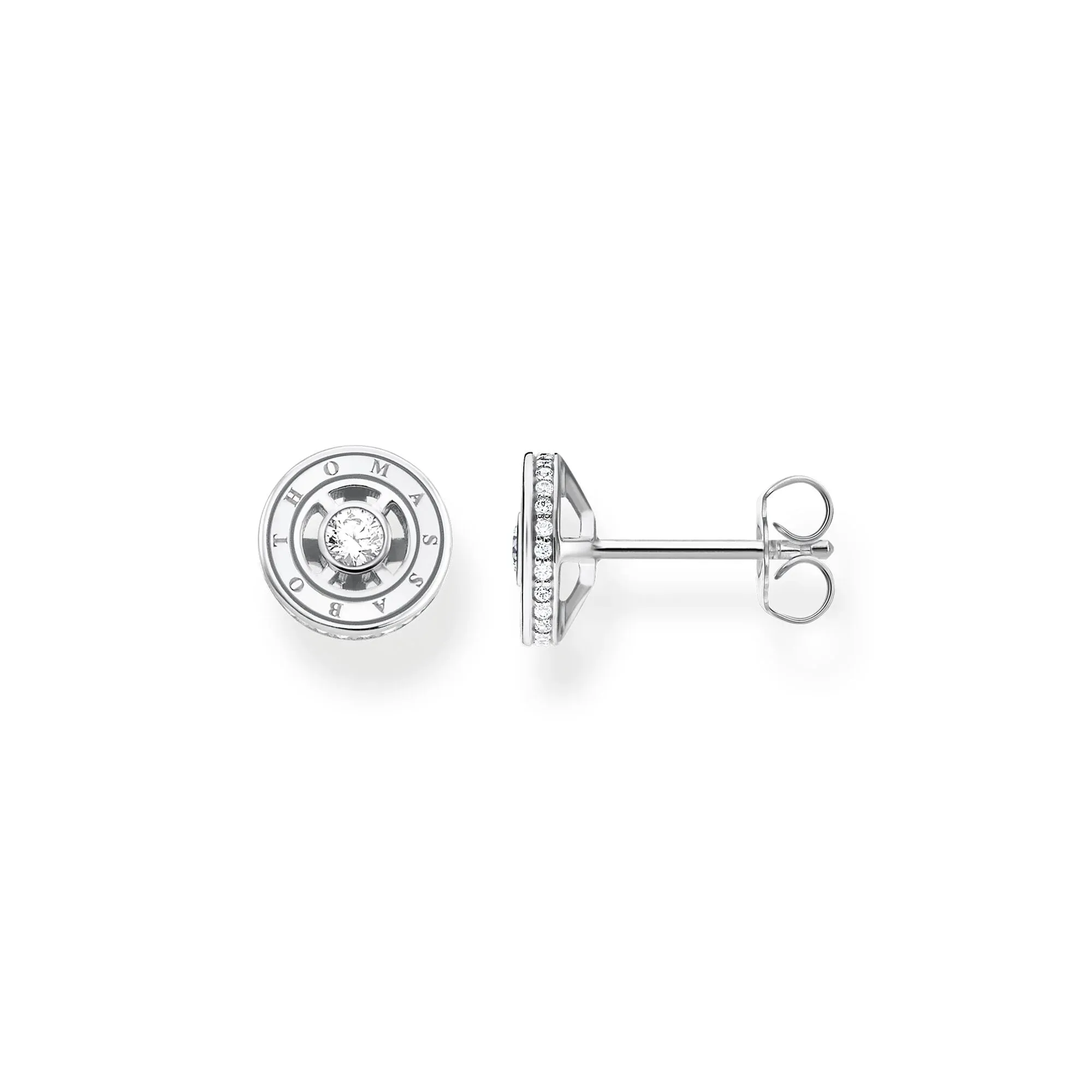 Thomas Sabo Womens Earrings Sparkling Circles Silver Earrings