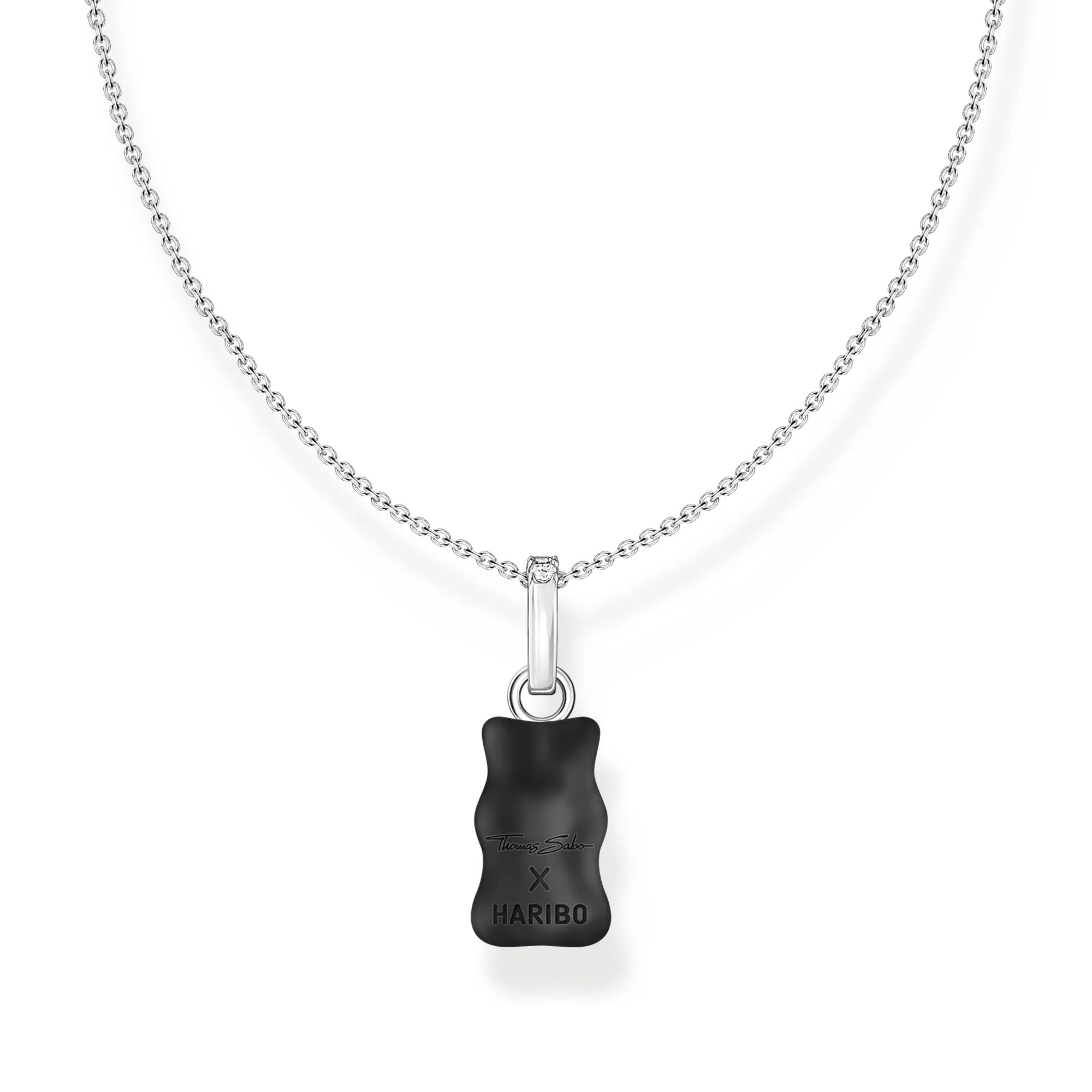 Thomas Sabo Womens Necklaces Necklace with black goldbear pendant and zirconia