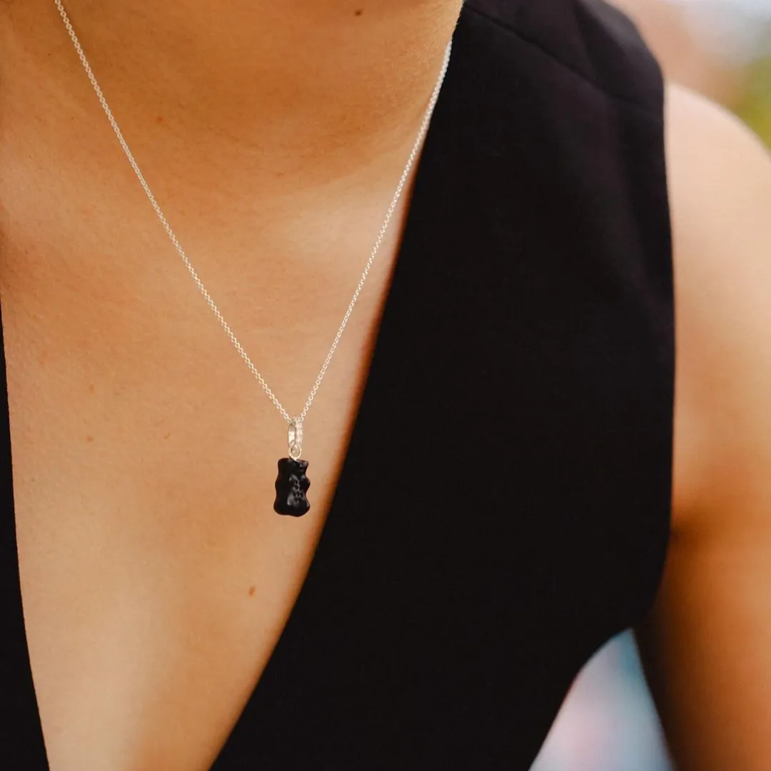 Thomas Sabo Womens Necklaces Necklace with black goldbear pendant and zirconia