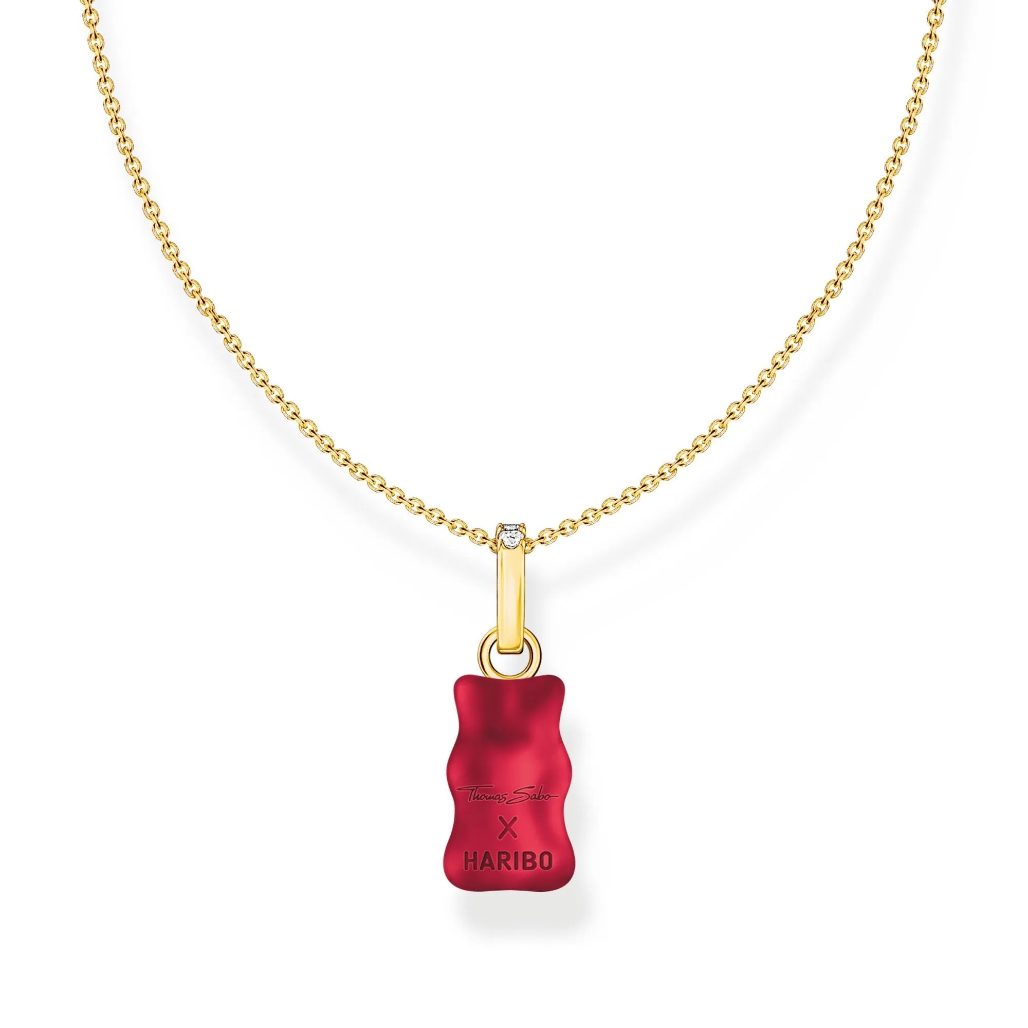Thomas Sabo Womens Necklaces Necklace with red goldbears pendant and zirconia