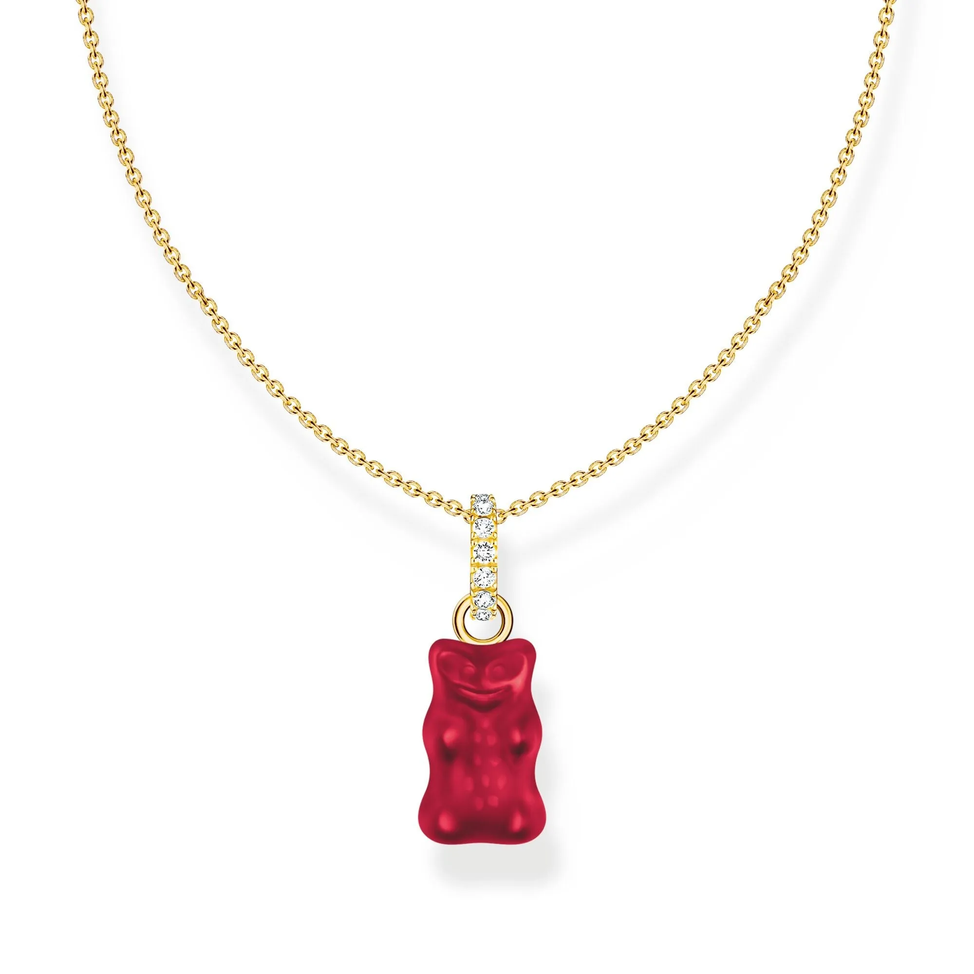 Thomas Sabo Womens Necklaces Necklace with red goldbears pendant and zirconia