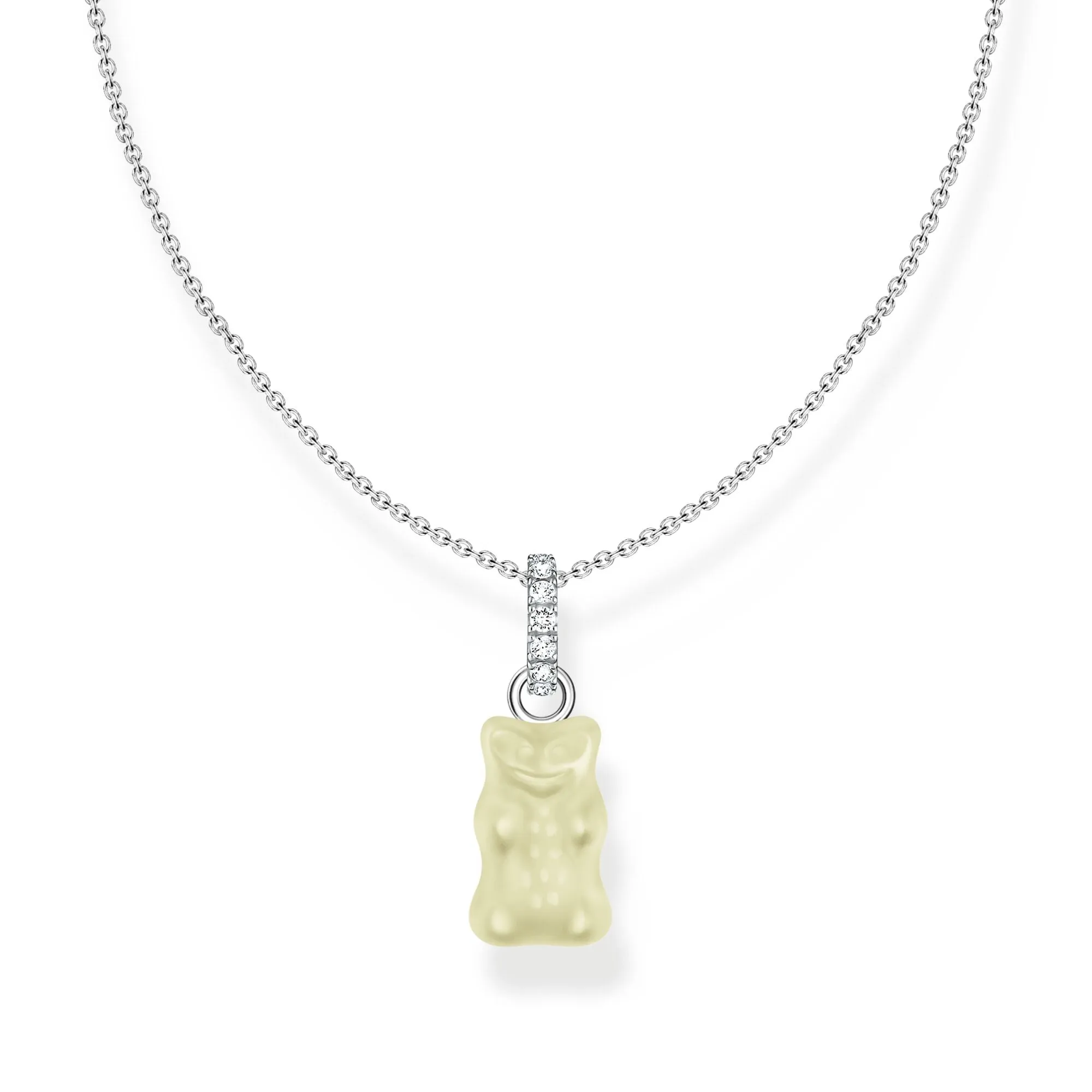 Thomas Sabo Womens Necklaces Necklace with white goldbears pendant and zirconia