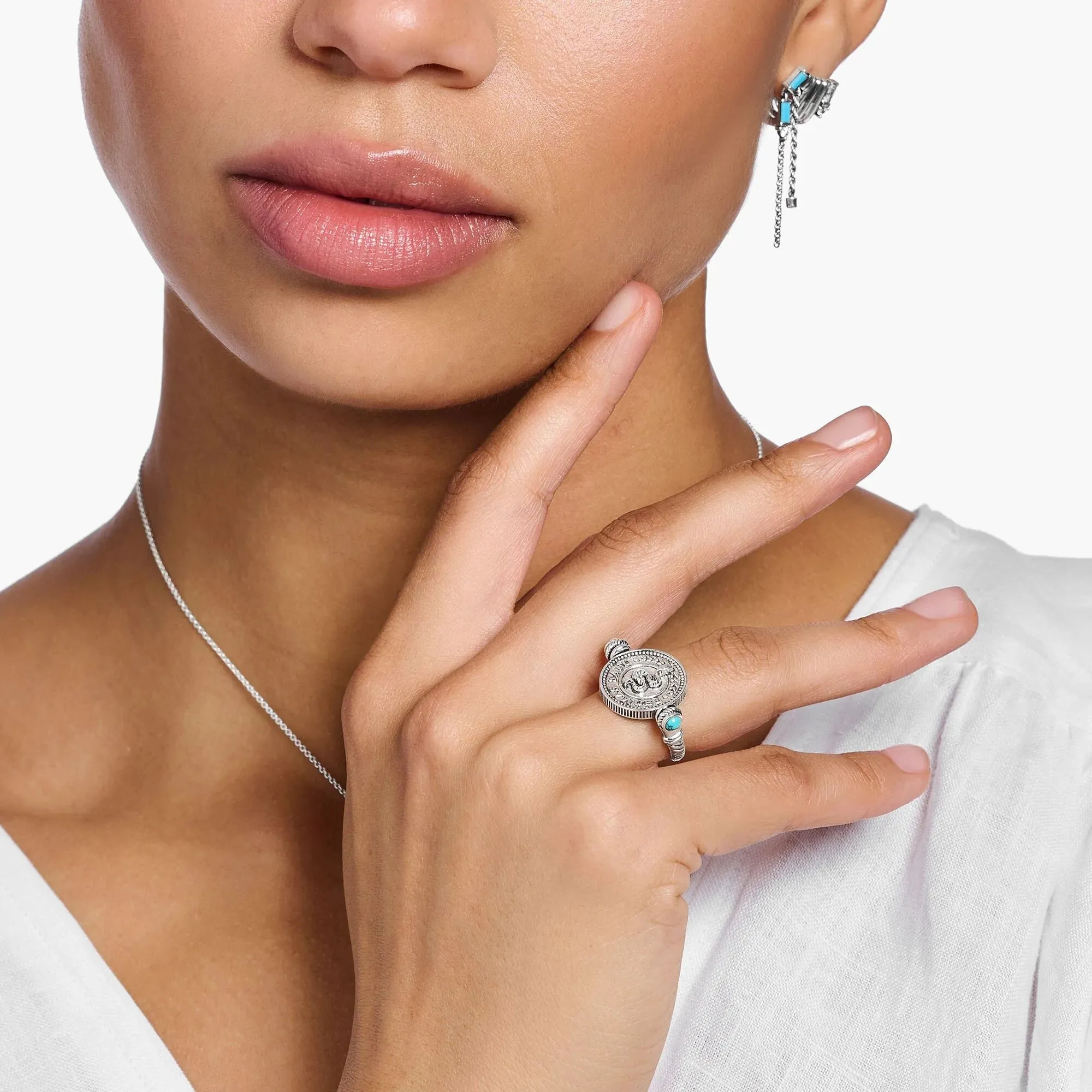 Thomas Sabo Womens Rings Abalone Coin Ring