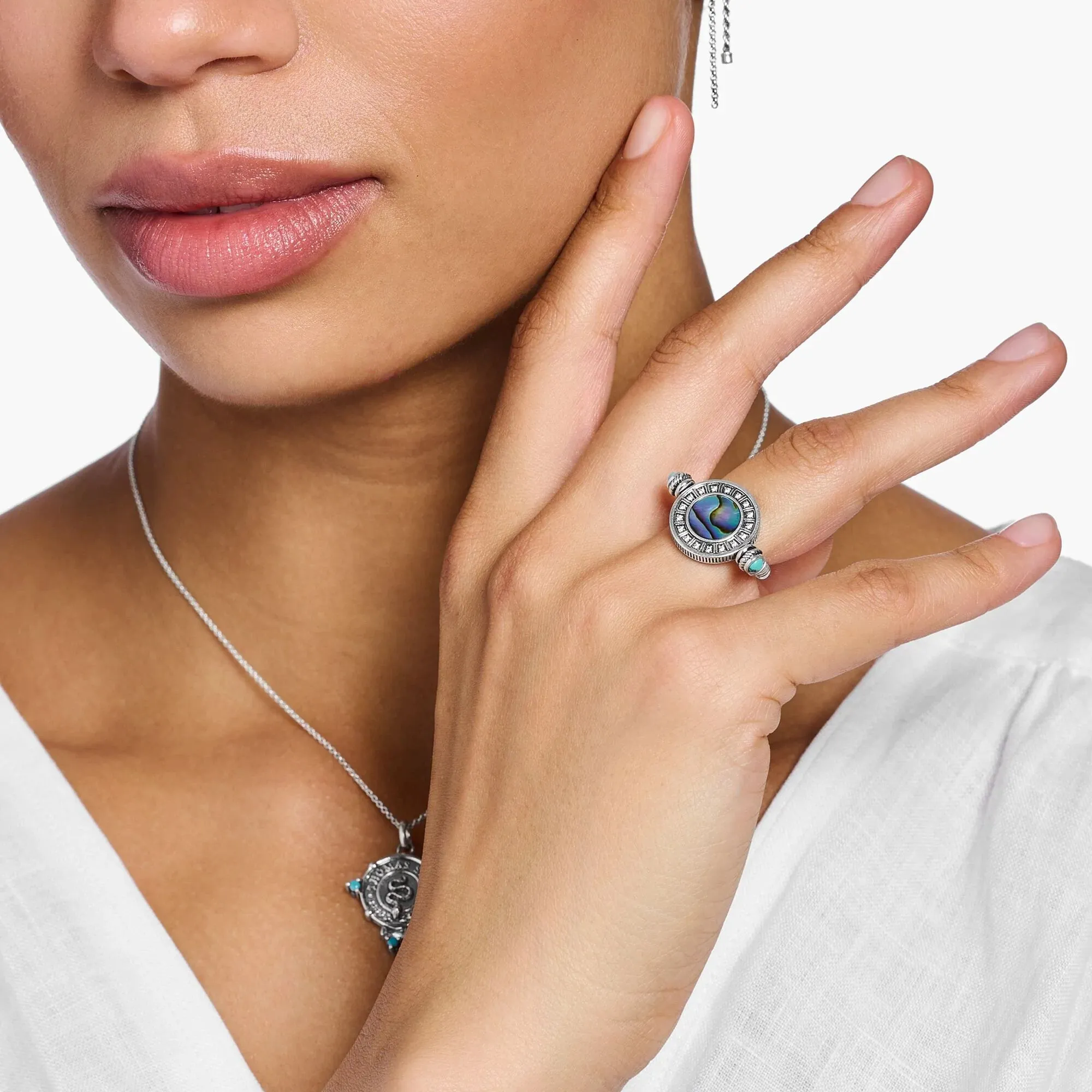 Thomas Sabo Womens Rings Abalone Coin Ring