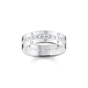 Thomas Sabo Womens Rings Band ring white stones pavé silver