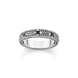 Thomas Sabo Womens Rings Band ring with black zirconia