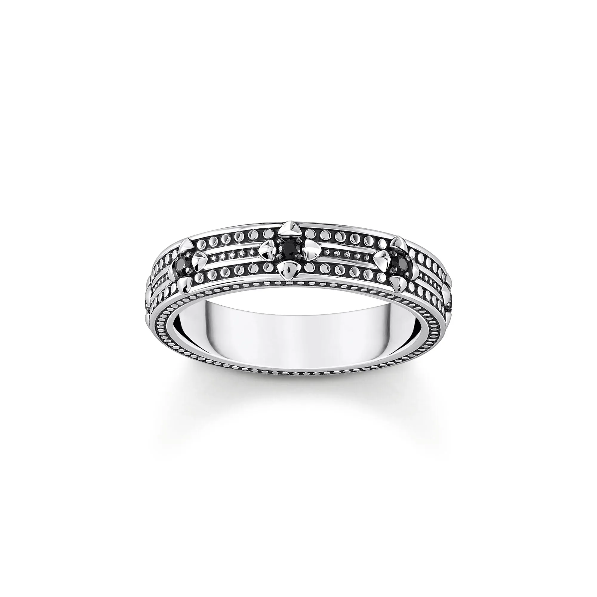 Thomas Sabo Womens Rings Band ring with black zirconia