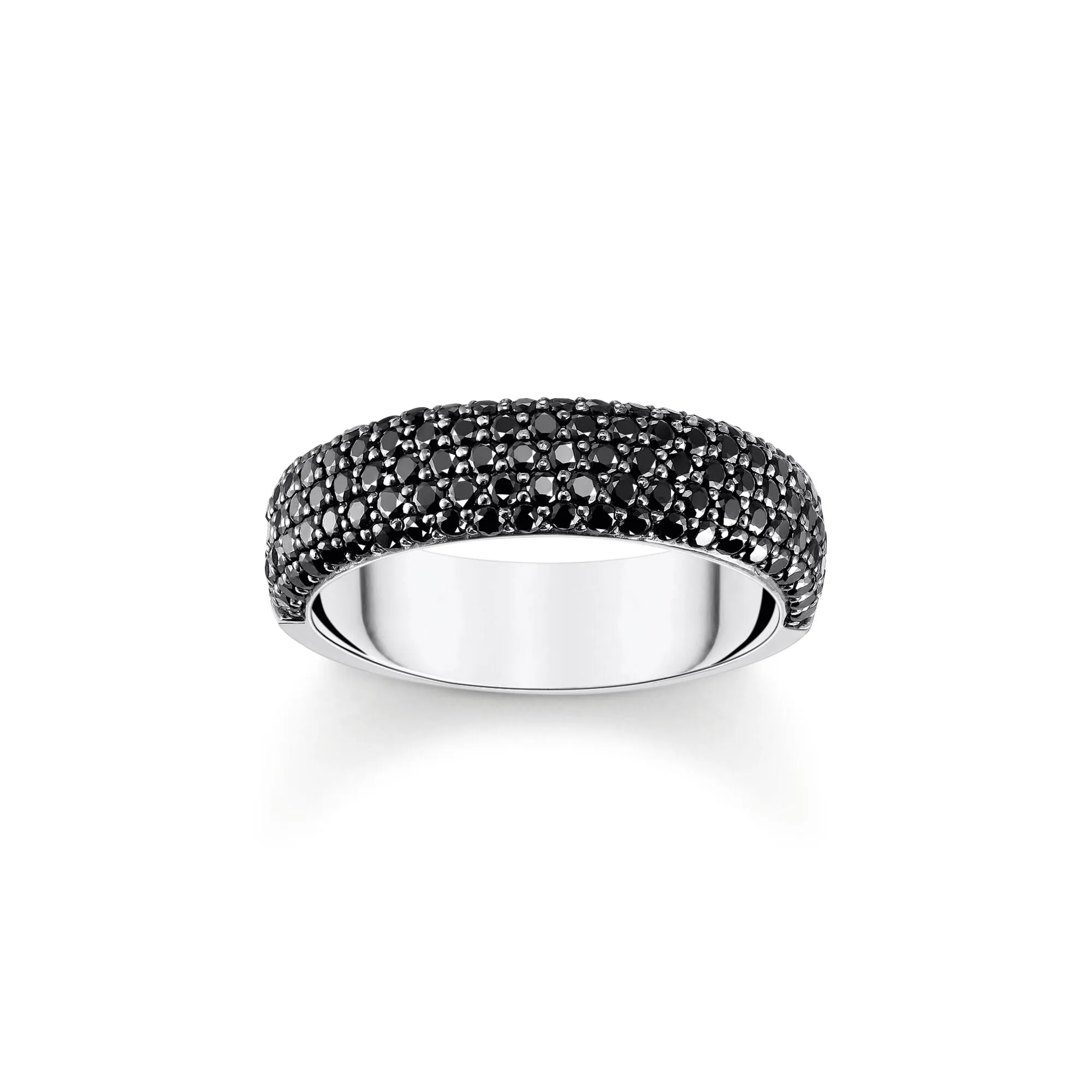 Thomas Sabo Womens Rings Chunky band ring with black zirconia