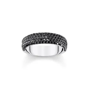 Thomas Sabo Womens Rings Chunky band ring with black zirconia