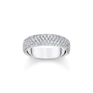 Thomas Sabo Womens Rings Chunky band ring with white zirconia medium