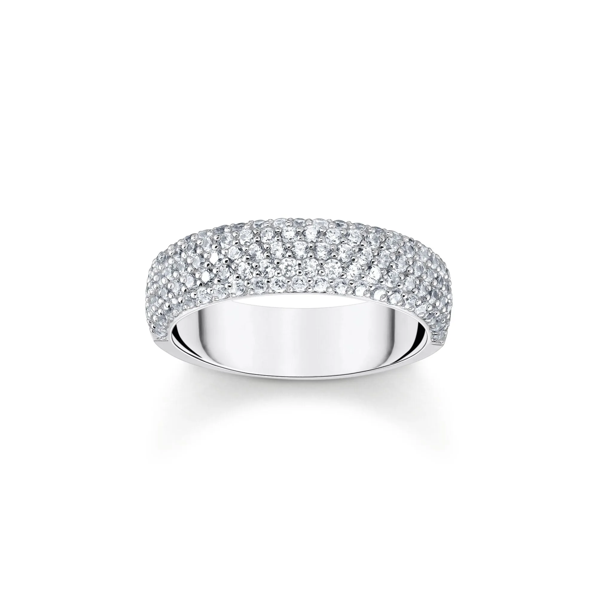 Thomas Sabo Womens Rings Chunky band ring with white zirconia medium