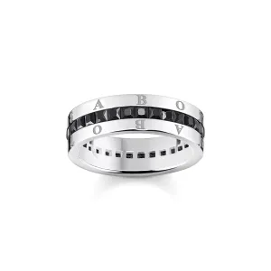 Thomas Sabo Womens Rings Heritage Black Wide Band Ring
